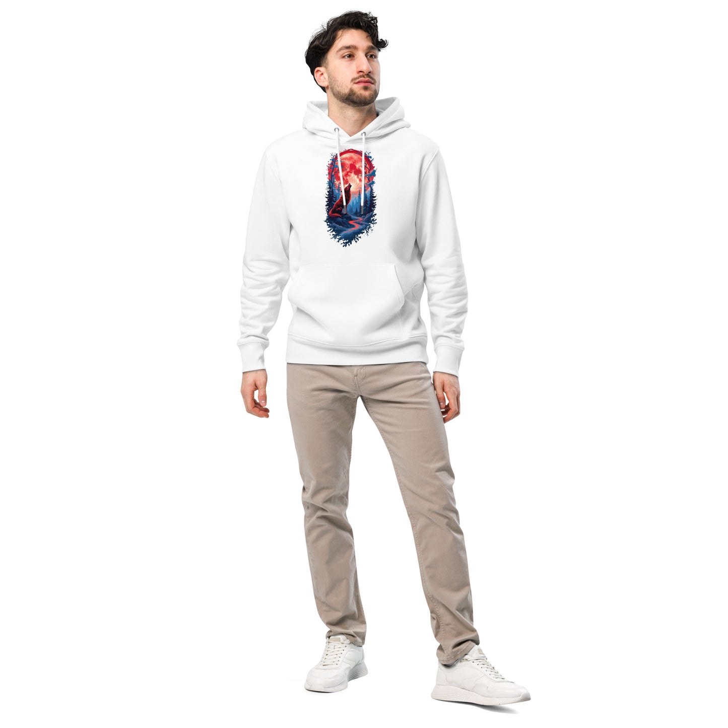 Wolf in the Moonlight - Men's Eco Hoodie