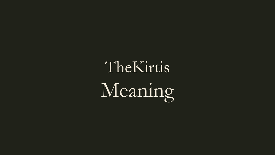 Minimal editorial artwork by TheKirtis featuring the word "Meaning" on a dark background.