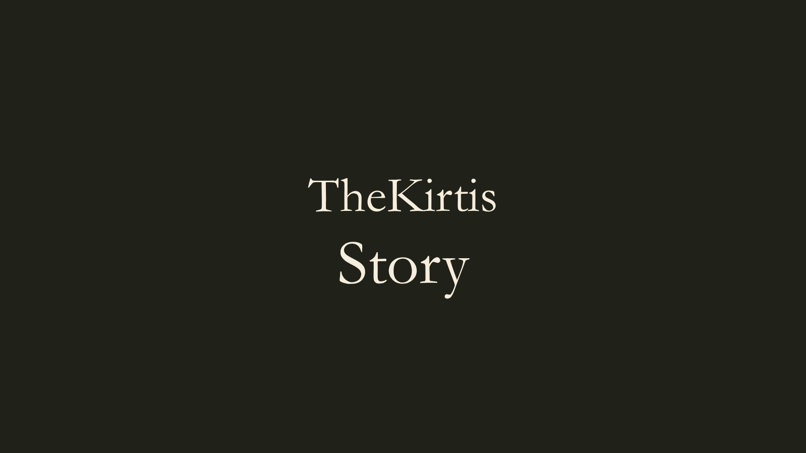 Minimal editorial artwork by TheKirtis featuring the word "Story" on a dark background.